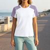 Women Outdoor Sports Breathable Sweat Absorption Short Sleeve Shirt High Elastic Quick Dry Loose Fit Fitness T Shirt Suitable for Training