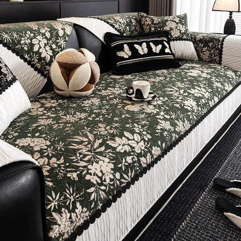 

Sofa Cushion Universal In All Seasons New Leather Sofa Cover Fixed Non-Slip Seat Cushion Light Luxury High-End Cover 70*70cm