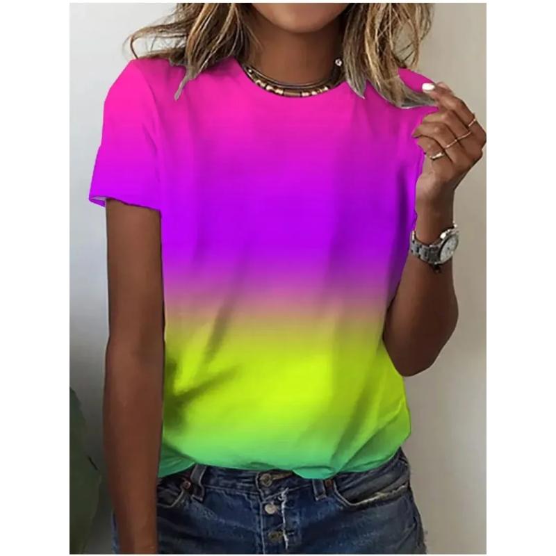 Soft Comfortable Printed Top Stylish Simple Short Sleeve Loose T-Shirts Women’s
