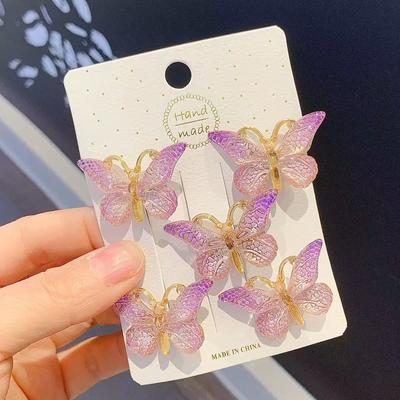 Bunte Harz Farbverlauf Dreidimensionale Schmetterling Haarspange