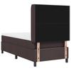 LED Boxspring Bed with Headboard Dark Brown 100 x 200 cm Fabric