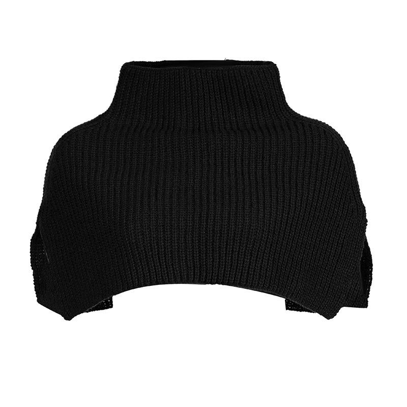 

Korean Style Women s Winter Wool Knit Scarf: Stylish Pullover Neck Warmer & Versatile Shawl One Size чорний