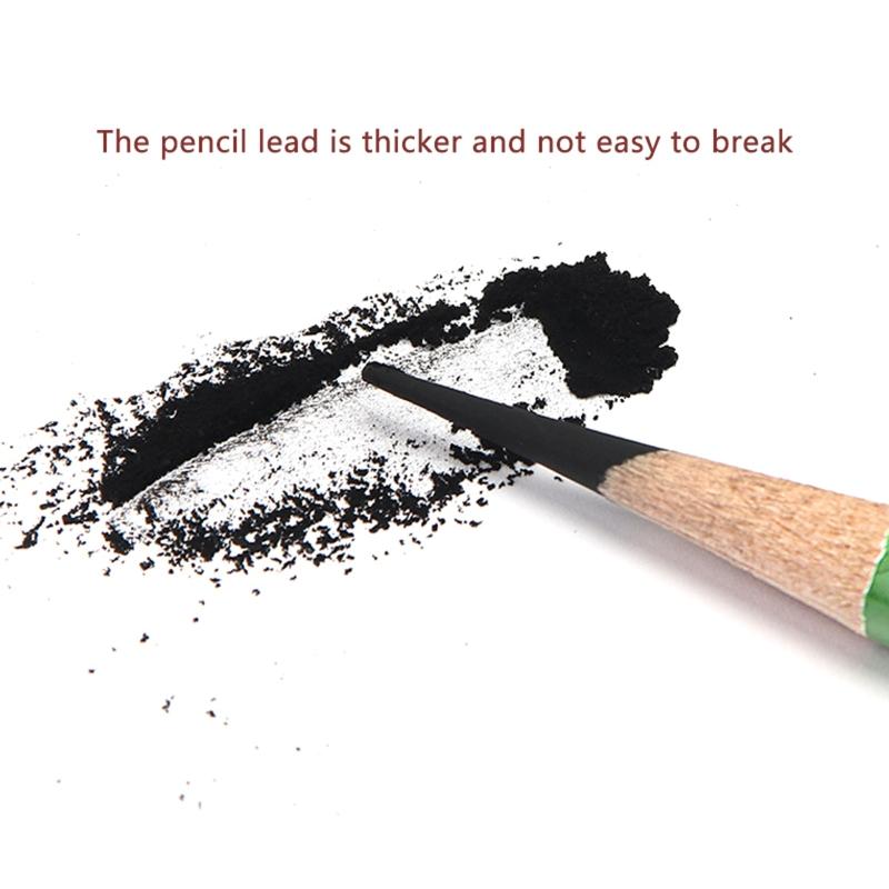 Artist Charcoal Pencil Set Sketching Pencil Thick Lead Smooth Writing for Painter Drawing Writing Shading Blending 12pc