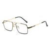 Men's Retro Anti-Blue Light Photochromic Glasses with Double Bridge Metal Frame, Suitable for Prescription Lenses