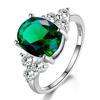 Women's Jewelry Silver Plated Rings White Pink Light Blue Champagne Zircon Oval Wedding Ring