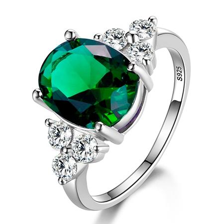 Women's Jewelry Silver Plated Rings White Pink Light Blue Champagne Zircon Oval Wedding Ring