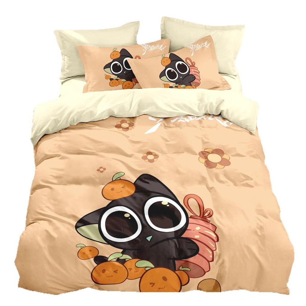 Luo Xiaohei Cotton Cartoon Anime Bedding Set for Kids - Duvet & Bed Sheet - Ideal for Dorms