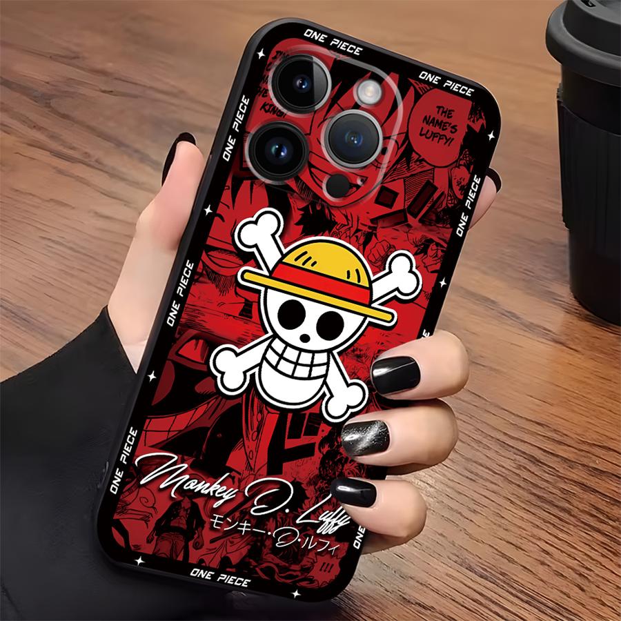 

Anime One Characters Piece Black Soft Phone Cover Case for iPhone13 12 11 17 Pro Max 15 16 14 Plus 17Air XS XR iPhone 13 mini