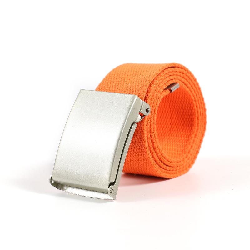 Unisex Universal Webbing Belt with Alloy Buckle - No-Hole Candy Colors, Simple & Versatile Design