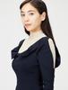 Snidel Decollete Docking Knit Pullover SWNT224140 NVY F See-Through Women's