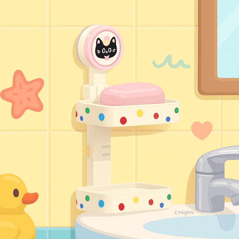 Cartoon Wandmontierte Seifenaufbewahrungsbox Kunststoff Seifenhalter Kreative Saugnapf Seifenbox Schlafsaal