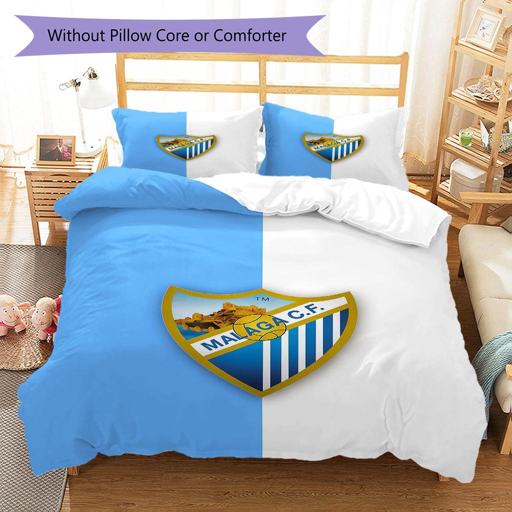 Set Copripiumino Trapuntato con Logo di Málaga Federa Decorazione per la Casa Regalo di Compleanno (1 * copripiumino + 2 * federa, senza nucleo)