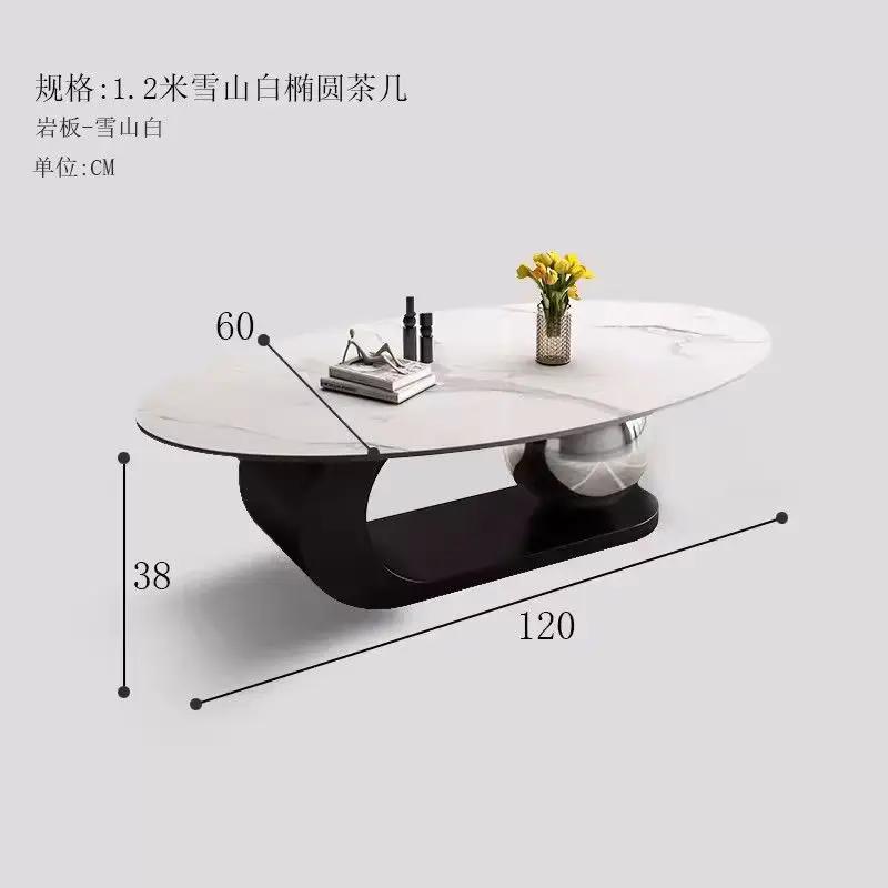 Italian Slate Coffee Tables Round Luxury Minimalism Living Room Coffee Tables Modern Simplicity Muebles Nordic Furniture