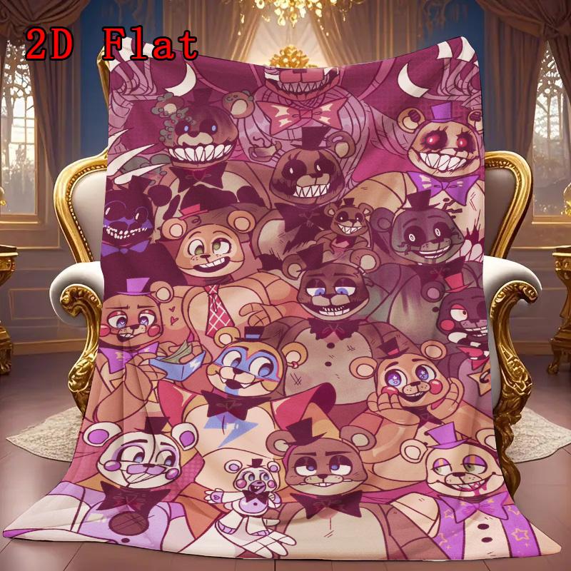 Five Nights at Freddy's 2D Flat Pattern Flannel Blanket High quality All Seasons Warmth and Comfort Perfect for Christmas Gifts.NMT0928599