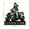 1pc Custom Lass On Quad Bike Metal Wall Art, Personalized Rustic Sign for Home, Lounge, Office, Veranda, Deck, Gift