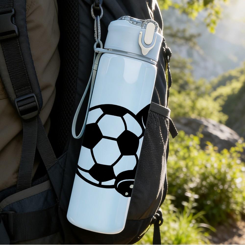 1PC Soccer Cleat Football Shoe Pattern 750ml Color Plastic Sports Water Bottle Leakproof Flip Straw Lid Suitable for Sports Office Home Use