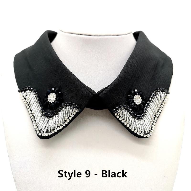 1pcs Fashion Shirt Sewing Lace Sweater Elegant False Collar Wedding Dress Accessories # White & Black