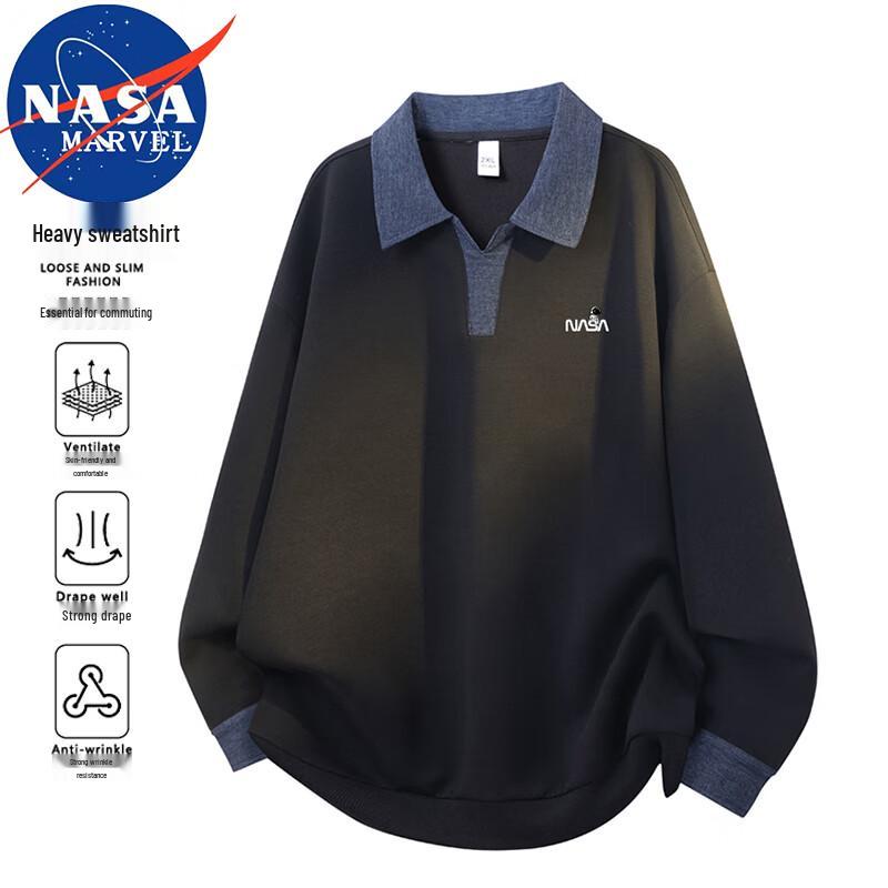 

NASA MARVEL Unisex Loose-Fit Polo Long-Sleeve T-Shirt 3XL