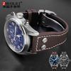 Für IWC Big Pilot Mark 18 Spitfire Braun blau Rindsleder Faltschließe Uhrenarmband Herren Echtes Leder Nieten Armband 21 22mm
