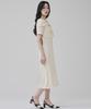 Hye Young Kim Silk Interlace Short Sleeve Dress - Ivory