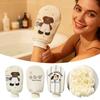 2-in-1 Bath Towel Mud Removal Bathing Cleaning Gloves Creative Bath Flower Bathroom Spa
