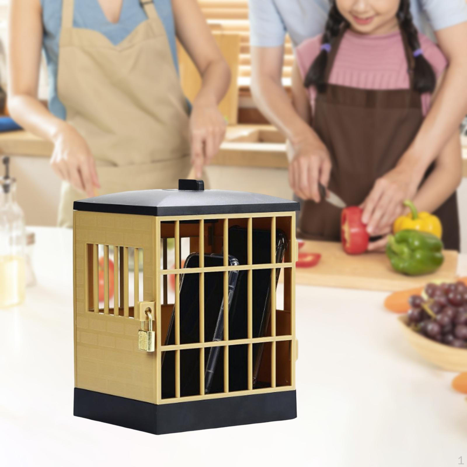 

60 Minute Timer Cell Phone Lock Box with Jail Prison Novelty for Kids Adults Black,Khaki