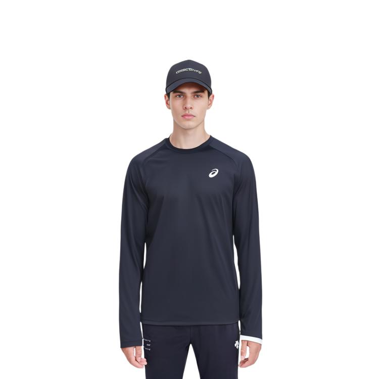 ASICS T Shirts Men's Black Crew Neck Moderate 2011D047-001