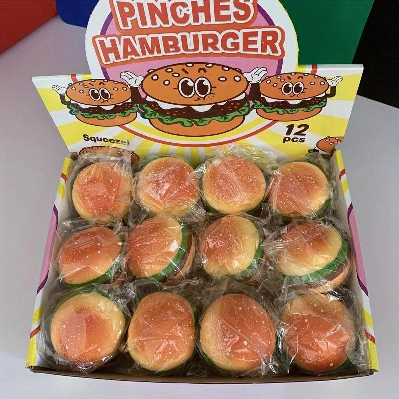 Creative Simulated Burger Squishy Toy, Slow Rebound Stress Ball, Perfect Holiday Gift for Kids Adults