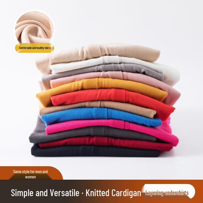 Hengyuanxiang Men's V-Neck Silk Blend Knit Cardigan