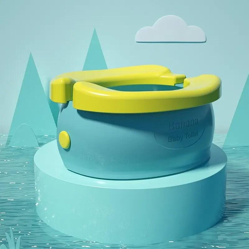 

Foldable Baby Travel Toilet Potties for Kids Portable Bebe Toilet Toddler Potty Training Seat with 10 Waste Bags Free Child Gift зелёный