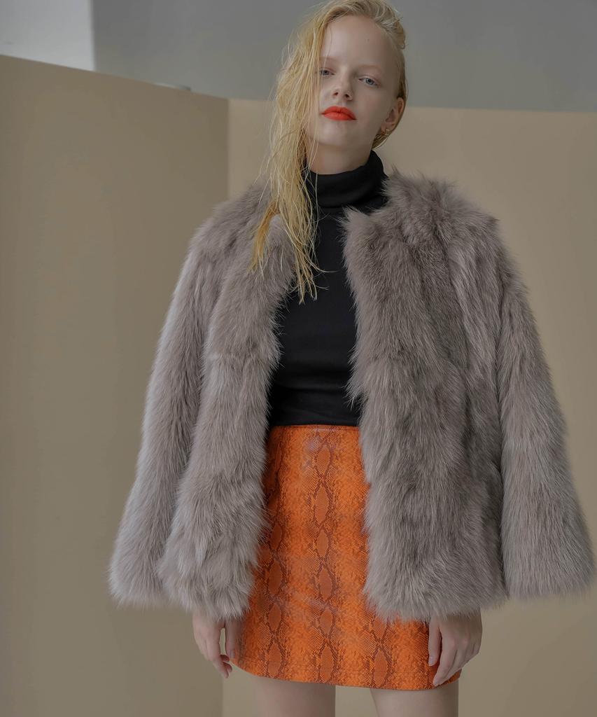 Onneu Python Faux Leather Skirt Orange