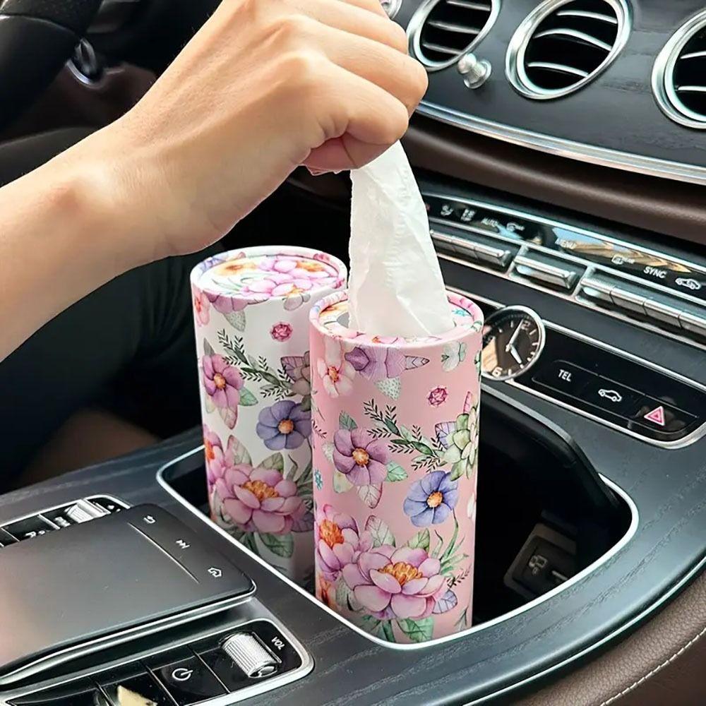 1Pcs Paper Cylinder Paper Cup Holder 3 Layers Cylinder Box Car Home Tissues Holder  Car Interior