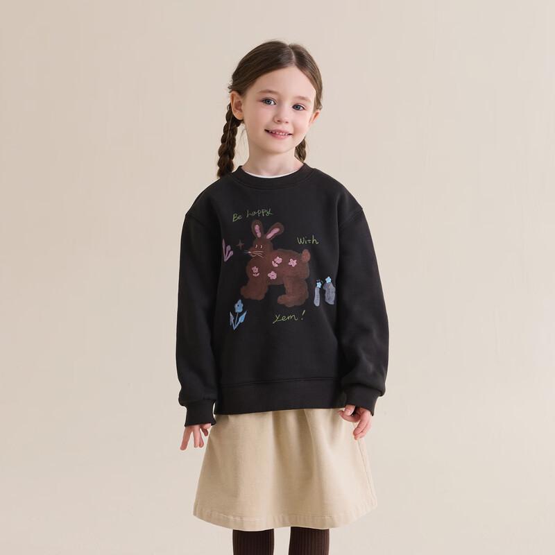 Toddler Girls' Cartoon Print Fleece-Lined Winter Sweatshirt