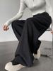 Aixuan Off-White Wool Wide-Leg Casual Pants - Women's High-End Straight-Leg Draped Pants for Autumn 2025