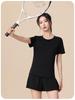 Plus Size Women's Quick-Dry Short Sleeve Sports Top for Yoga & Running