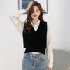 Women's Korean Style Knit Pullover Vest - Casual College Sweater Top