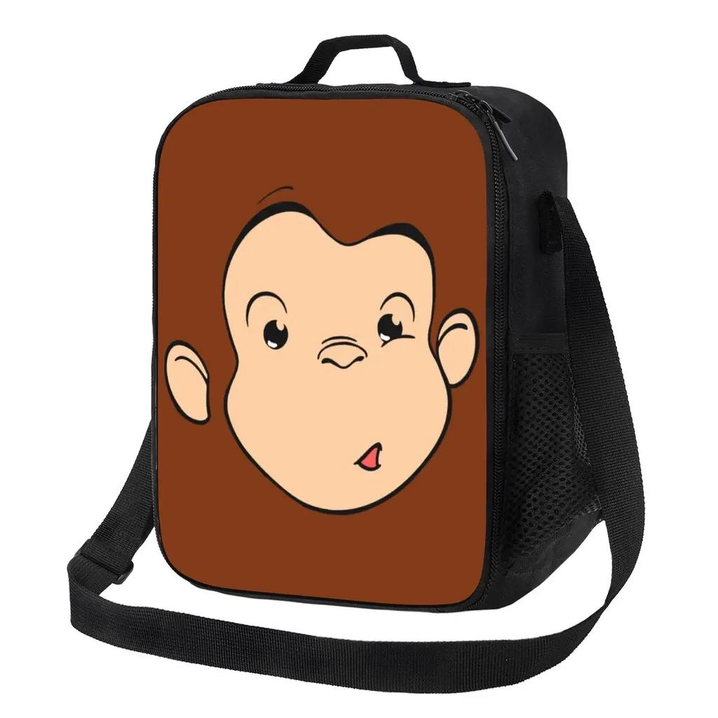 Neugieriger George Manga Isolierte Lunchtaschen für Frauen Wiederverwendbare Kühltasche Thermische Lebensmittel Bento Box Outdoor Camping Reisen