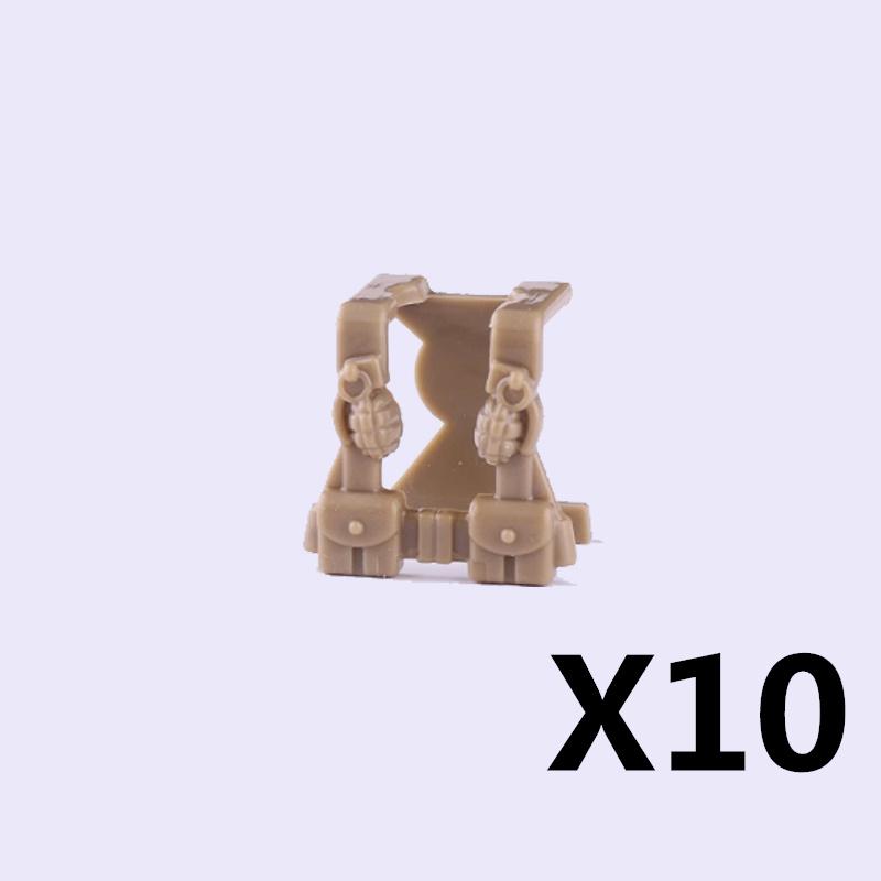 MOC Militärfigur Zubehör Bausteine Alpha SWAT Helm Weste Rucksack Knieschoner Nachtsichtgeräte Steine Spielzeug K017