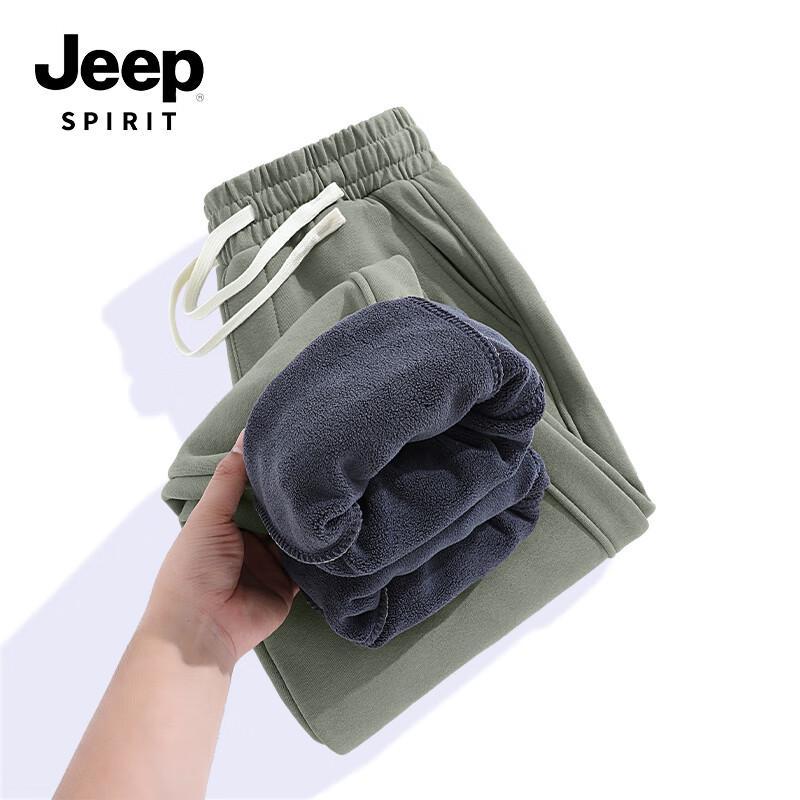 JEEP SPIRIT Men's Heavyweight Fleece-Lined Anti-Pilling Sweatpants