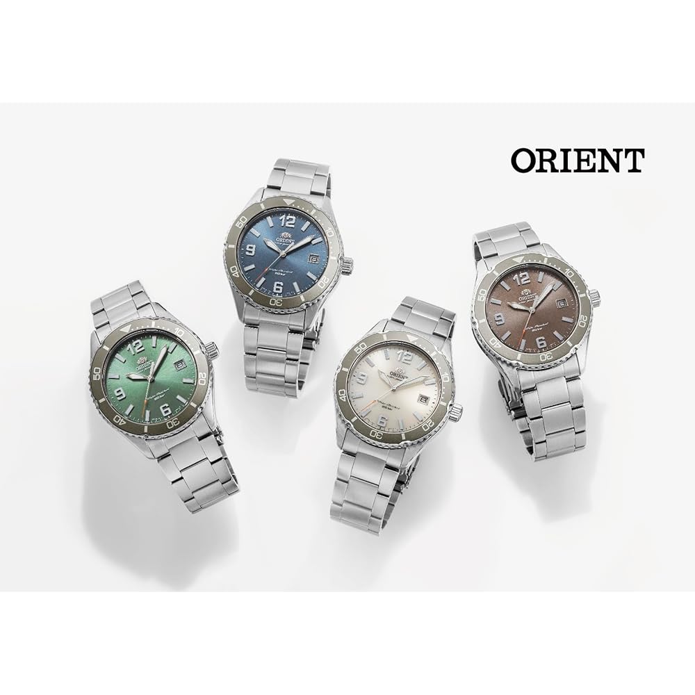 Orient Watch Mako Solar Powered Wristwatch, RN-WJ0003S, Men's, Ivory, with Japanese Manufacturer's Warranty