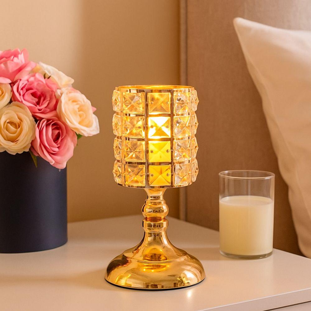 Vintage Crystal Candle Holder Luxury Candle Lantern Decorative Tea Light Holder  Christmas Decor