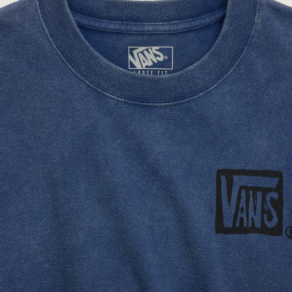 Vans Letter Logo Print Loose Fit Drop Shoulder Long Sleeve T-Shirt Men Tops VN000SRCFOB