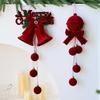 Popular Nordic Red Flocking Christmas Bell Ornaments for Tree and Shop Window Decoration