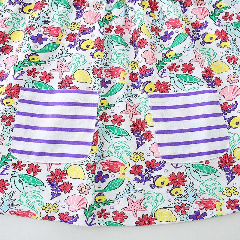 Sommer Neuheiten: Prinzessinnenkleid für Mädchen Entzückendes Blumenmuster Kinderkleid Sommer Kurzarmkleid