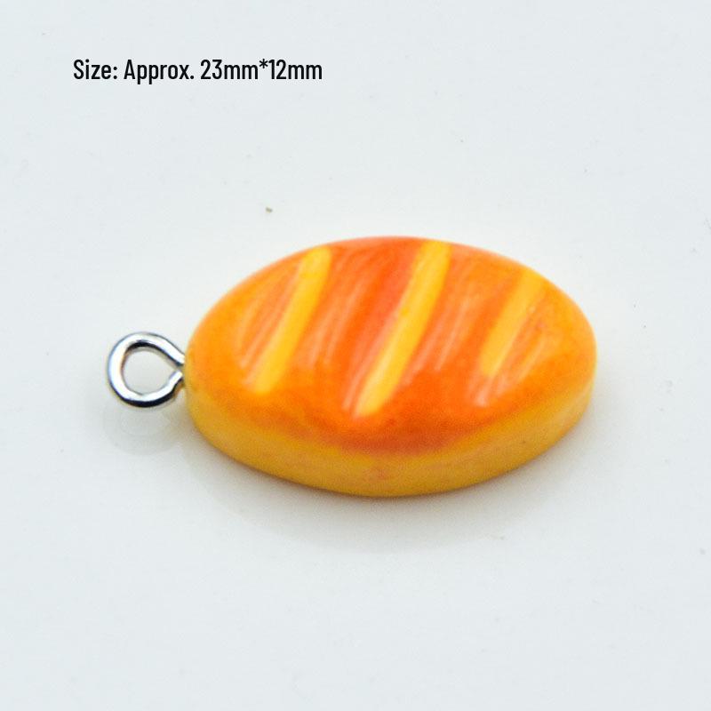 Resin 3D Food Toy Keychain: Cute Bread, Pineapple Bun & Hamburger Pendant - DIY Handmade Jewelry Accessory