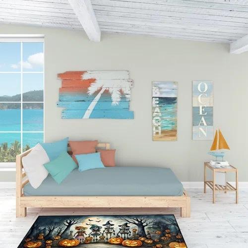 Halloween Scene Crystal Velvet Entrance Door Mat Non-Slip And Dirt-Resistant Easy To Take Care Of Universal Floor Mat