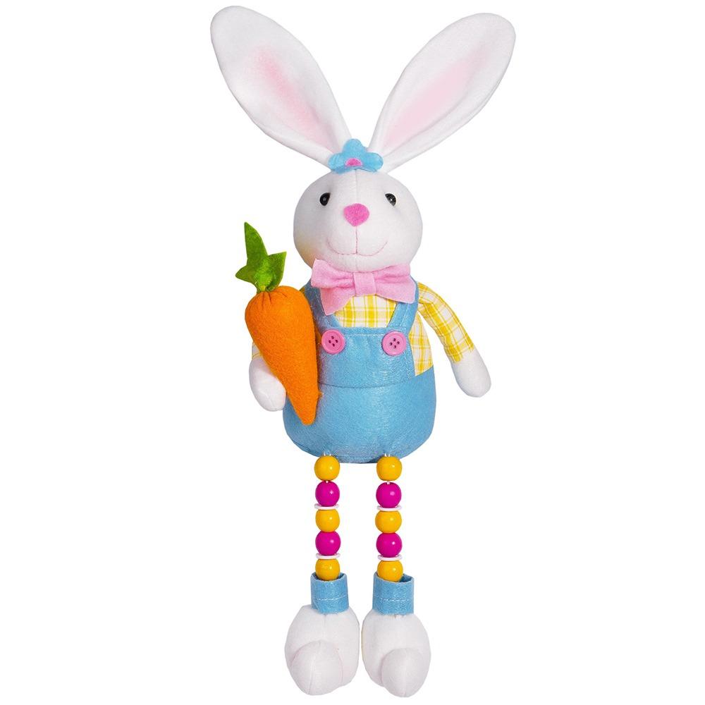Cute Easter Bunny Sitting Doll Handmade Happy Easter Decoration  Holiday Festival Decor