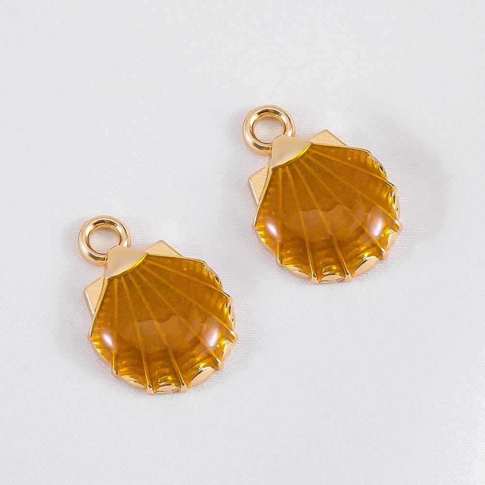 10pcs Cute Orange Enamel Sea Coral Turtle Conch Fish Starfish Charms Alloy Pendants for DIY Necklace Bracelet Jewelry Findings