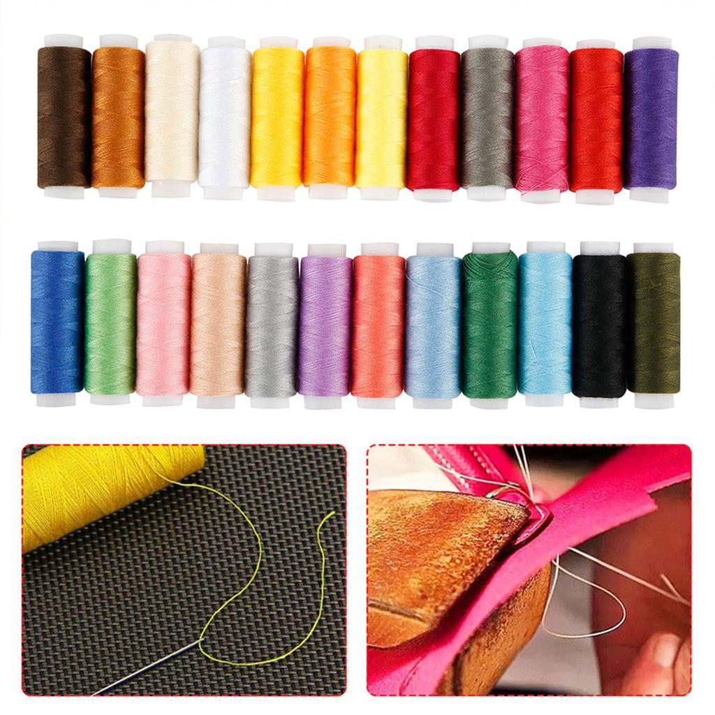 24Pcs Sewing Threads Assortment Colors Hand Sewing Threads for Sewing Machine Multicolored Sewing Thread Sewing Supplies