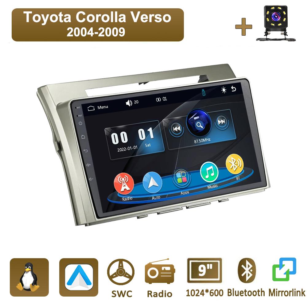 

Icreative Car Radio Multimedia MP5 Player Head Unit Stereo BT For Toyota Corolla Verso 2004-2009 серебряный
